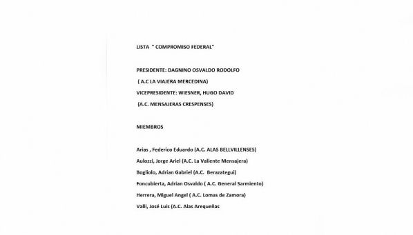 Elecciones FCA: Lista 1: 